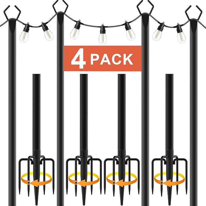 String lights with posts